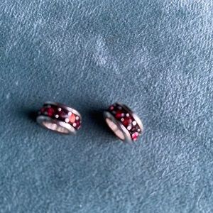 Brighton small red crystal spacers for charm bracelet